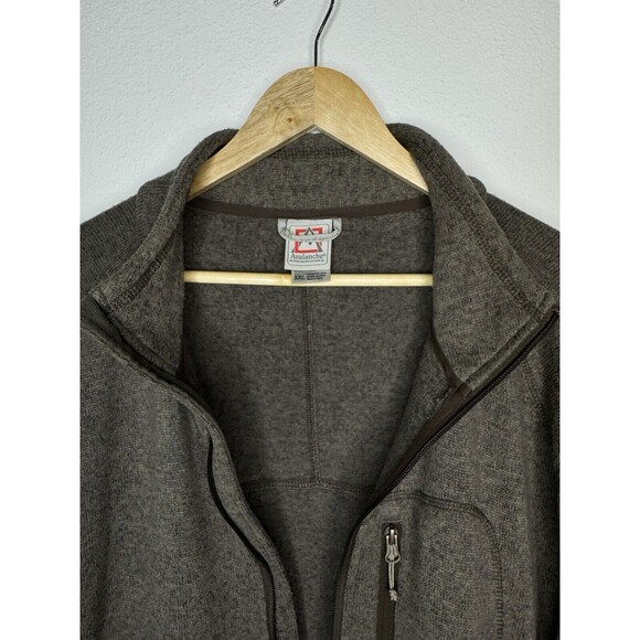 Avalanche Sweater Jacket Medium Brown Mock Neck Full Zip Pockets Mens Size XXL - Picture 6 of 14